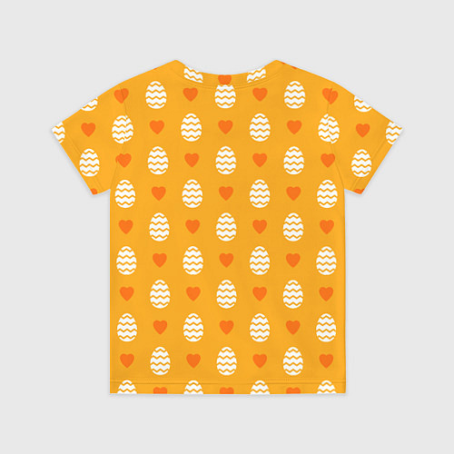 Детская футболка Оранжевый паттерн с яйцами и сердечками / 3D-принт – фото 2