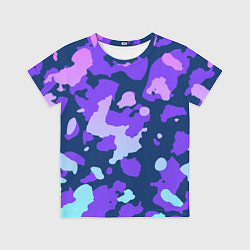 Футболка детская Паттерн с розовыми фиолетовыми и голубыми пятнами, цвет: 3D-принт