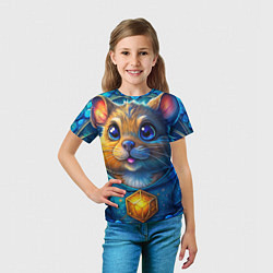 Футболка детская Криптовалютный хомяк, цвет: 3D-принт — фото 2