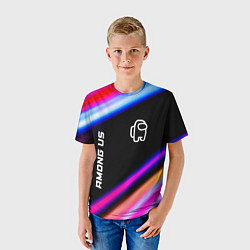 Футболка детская Among Us speed game lights, цвет: 3D-принт — фото 2