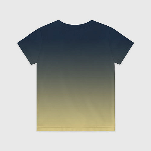 Детская футболка Градиент тёмно-синий в оливковый / 3D-принт – фото 2