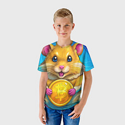 Футболка детская Хомячок и коины, цвет: 3D-принт — фото 2
