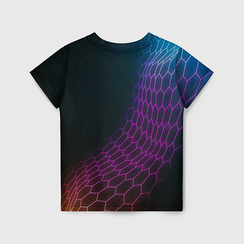 Детская футболка Volkswagen neon hexagon / 3D-принт – фото 2