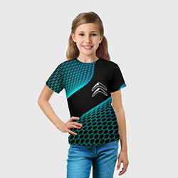 Футболка детская Citroen electro hexagon, цвет: 3D-принт — фото 2