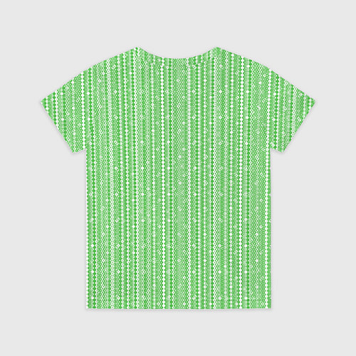 Детская футболка Светлый зелёный полосы-узоры / 3D-принт – фото 2