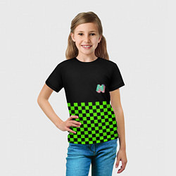 Футболка детская Minecraft клетка, цвет: 3D-принт — фото 2