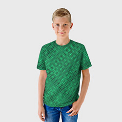 Футболка детская Насыщенный зелёный текстурированный, цвет: 3D-принт — фото 2