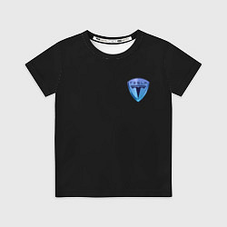 Футболка детская Tesla logo neon, цвет: 3D-принт