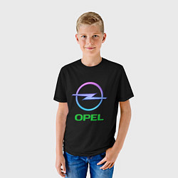 Футболка детская Opel auto neon, цвет: 3D-принт — фото 2