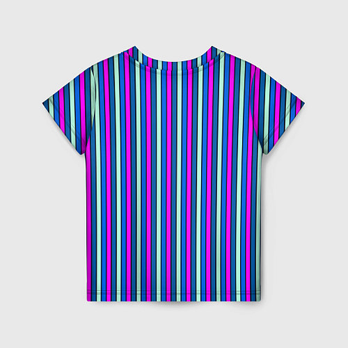Детская футболка Сине-розовый полосатый / 3D-принт – фото 2