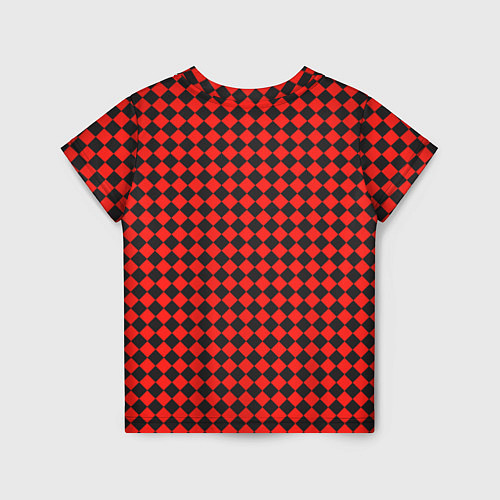 Детская футболка Паттерн черных квадратов / 3D-принт – фото 2
