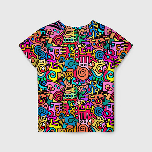 Детская футболка Психоделические узоры - цветные дудлы / 3D-принт – фото 2