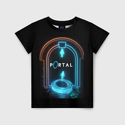 Детская футболка Portal neon style logo