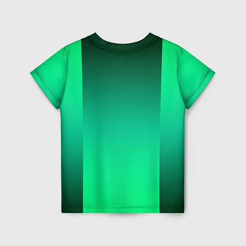Детская футболка Яркий зеленый градиентный комбинированный фон / 3D-принт – фото 2