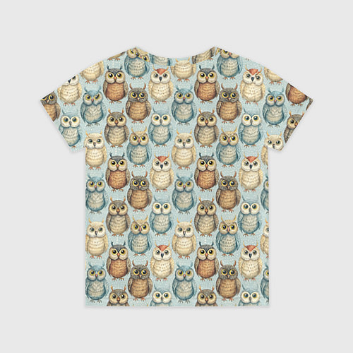 Детская футболка Совы птицы паттерн / 3D-принт – фото 2