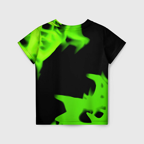 Детская футболка Xbox one green flame / 3D-принт – фото 2