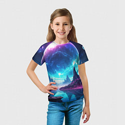 Футболка детская Космический пейзаж - планеты, цвет: 3D-принт — фото 2