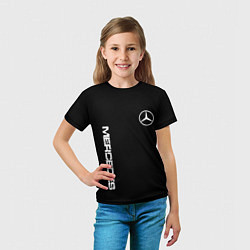 Футболка детская Mercedes benz logo white auto, цвет: 3D-принт — фото 2