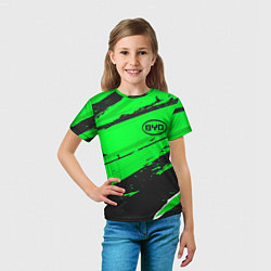 Футболка детская BYD sport green, цвет: 3D-принт — фото 2