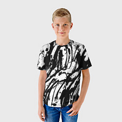Футболка детская Чёрно-белая абстракция: нейросеть, цвет: 3D-принт — фото 2