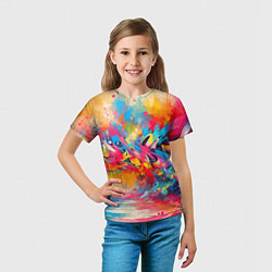 Футболка детская Красочная абстракция - импрессионизм, цвет: 3D-принт — фото 2