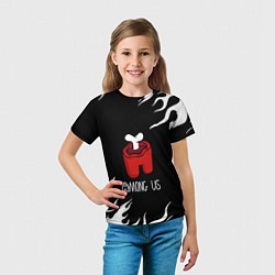 Футболка детская Among us fire game, цвет: 3D-принт — фото 2