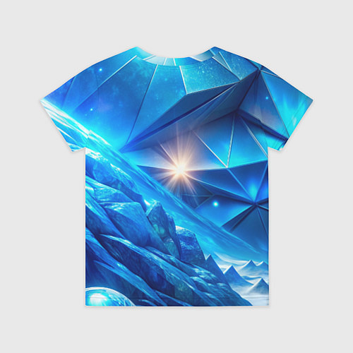 Детская футболка Синяя объемная абстракция со вспышкой / 3D-принт – фото 2