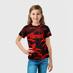 Футболка детская Fortnite tropic red, цвет: 3D-принт — фото 2