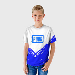 Футболка детская PUBG синие краски, цвет: 3D-принт — фото 2