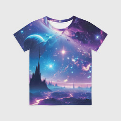 Футболка детская Звездный город в космосе, цвет: 3D-принт