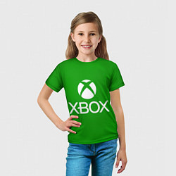 Футболка детская X-box logo green, цвет: 3D-принт — фото 2