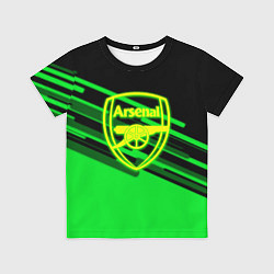 Футболка детская Arsenal geometry line green, цвет: 3D-принт