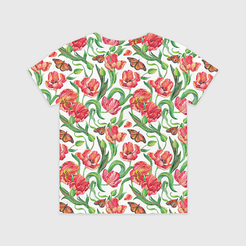 Детская футболка Красные тюльпаны / 3D-принт – фото 2