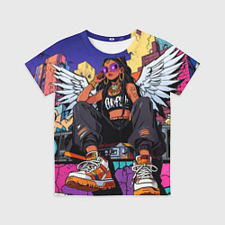 Футболка детская Городской ангел - urban style, цвет: 3D-принт