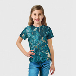 Футболка детская Мраморная текстура с золотом, цвет: 3D-принт — фото 2