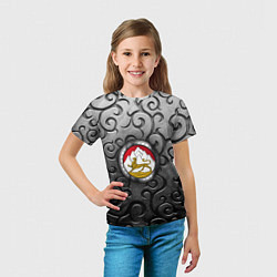Футболка детская Металический орнамент и герб Осетии, цвет: 3D-принт — фото 2