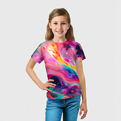 Футболка детская Акварельный узор, цвет: 3D-принт — фото 2