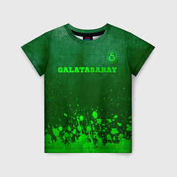 Футболка детская Galatasaray - green gradient посередине, цвет: 3D-принт