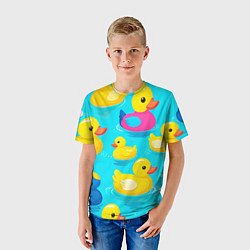 Футболка детская Плавающие уточки, цвет: 3D-принт — фото 2