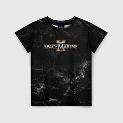 Футболка детская Warhammer 40000 space marine 2 black logo, цвет: 3D-принт