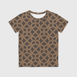 Футболка детская Геометрический узор коричневый, цвет: 3D-принт