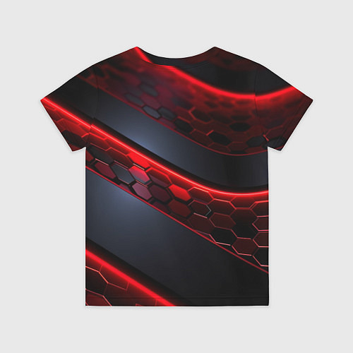 Детская футболка Deadlock logo красные соты и неон / 3D-принт – фото 2