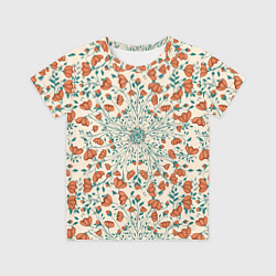 Футболка детская Цветочный узор калейдоскоп, цвет: 3D-принт