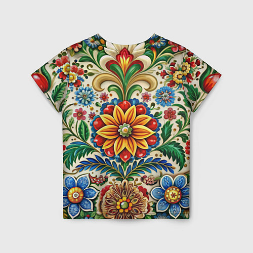 Детская футболка Русские классические узоры и орнамент / 3D-принт – фото 2