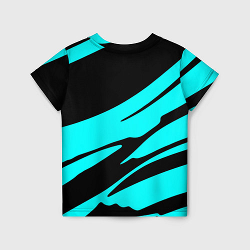 Детская футболка Чёрный с голубым полосами / 3D-принт – фото 2