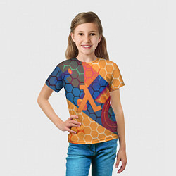 Футболка детская Half life hexagon steel, цвет: 3D-принт — фото 2