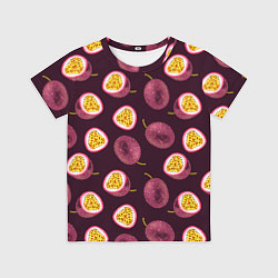 Футболка детская Маракуйя паттерн, цвет: 3D-принт