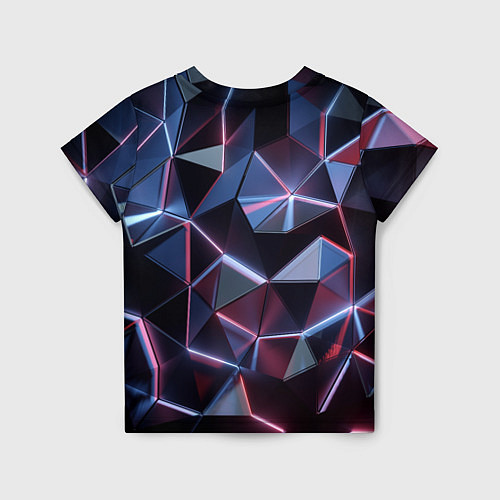 Детская футболка Неоновые геометрические плиты / 3D-принт – фото 2