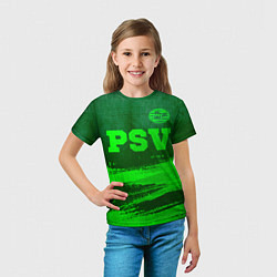 Футболка детская PSV - green gradient посередине, цвет: 3D-принт — фото 2