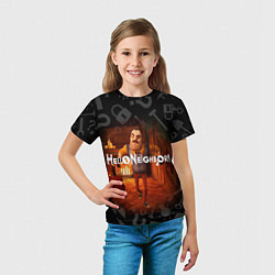 Футболка детская Привет сосед у камина, цвет: 3D-принт — фото 2